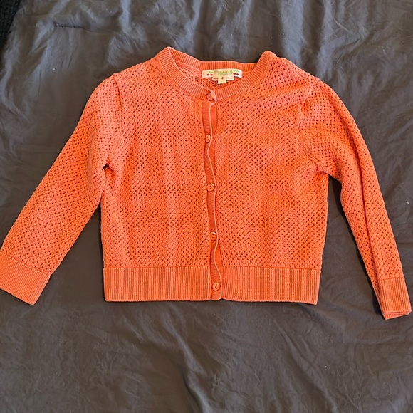 Bonpoint knit soft wool button down cardigan size 4 coral/salmon color